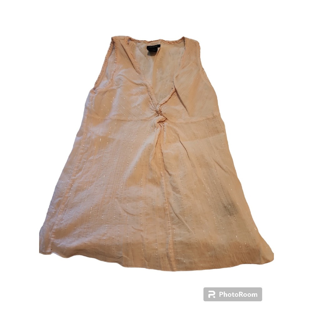 Calvin Klein Jeans Sleeveless Top Metallicโ Detail Casual Blouse Large